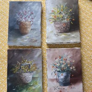 Set of 4 Still Life Floral Artwork by Lydia
